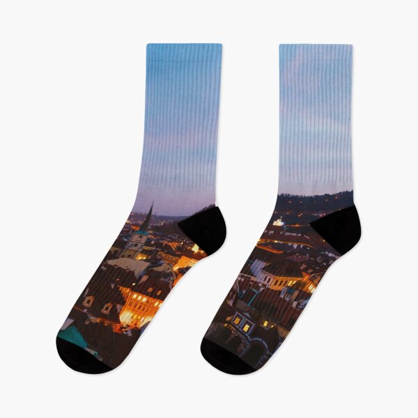 Item preview, City lights from Prague in an aerial view designed and sold by Carmen Jost.