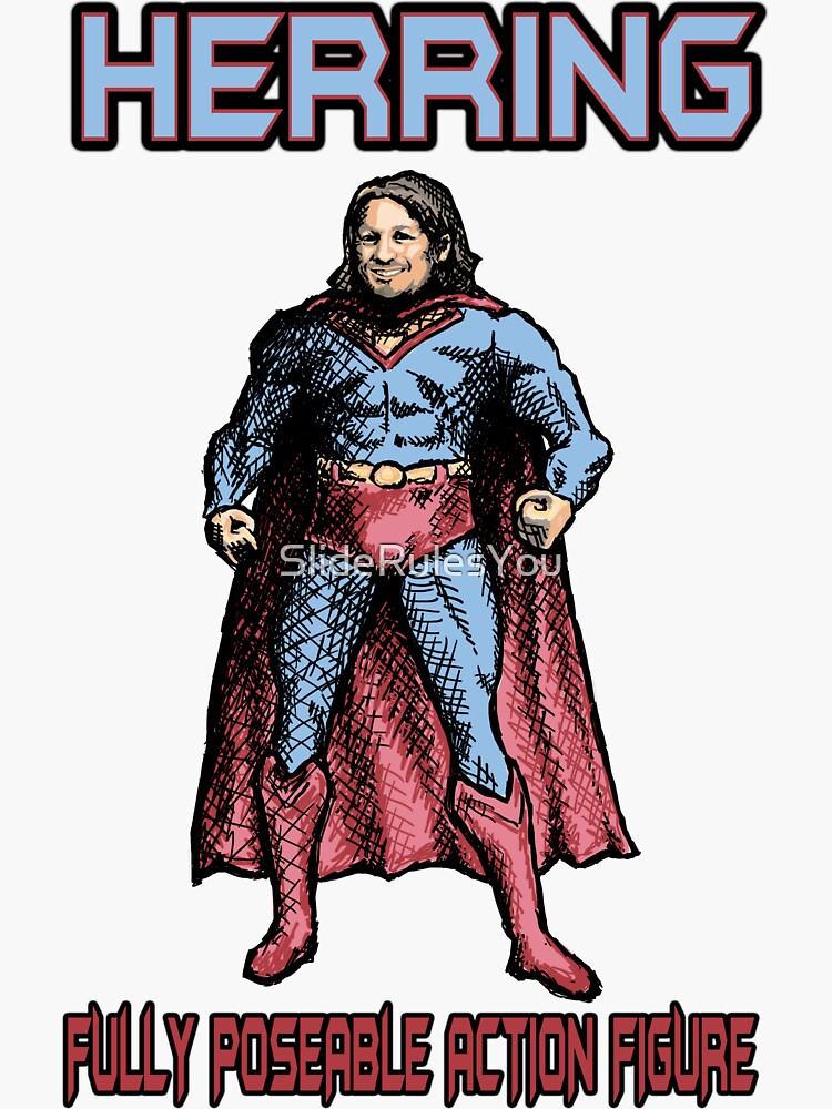 Thumbnail 3 of 3, Sticker, Richard Herring Action Figure designed and sold by SlideRulesYou.