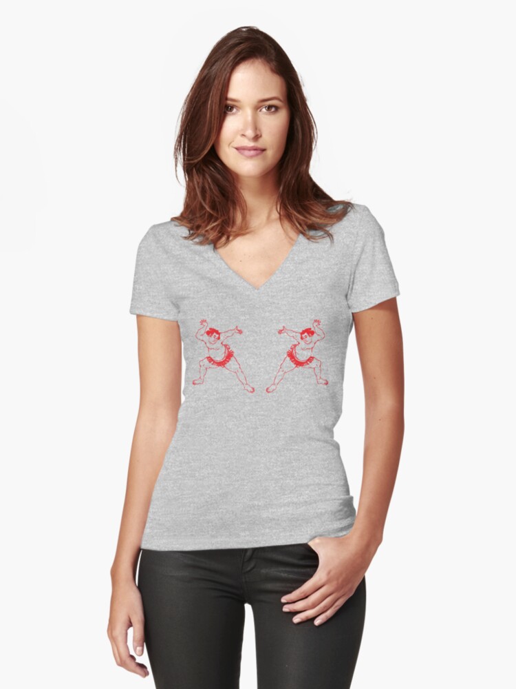 Thumbnail 1 of 3, Fitted V-Neck T-Shirt, Red Sumo designed and sold by ChrisSerong.
