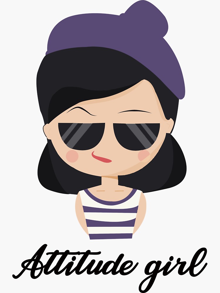 "Attitude girl" Sticker by Surya001 Redbubble