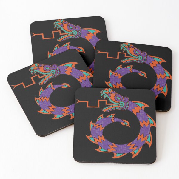 Item preview, Aztec Tribal snake dragon circle Purple orange and teal designed and sold by Jake Purcell.