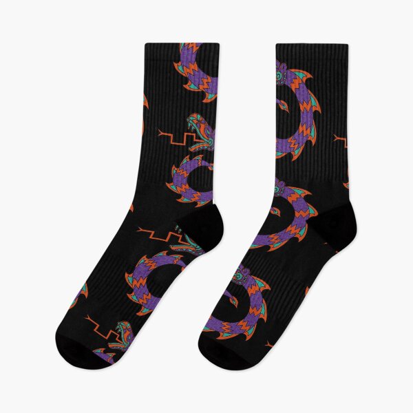 Item preview, Aztec Tribal snake dragon circle Purple orange and teal designed and sold by Jake Purcell.