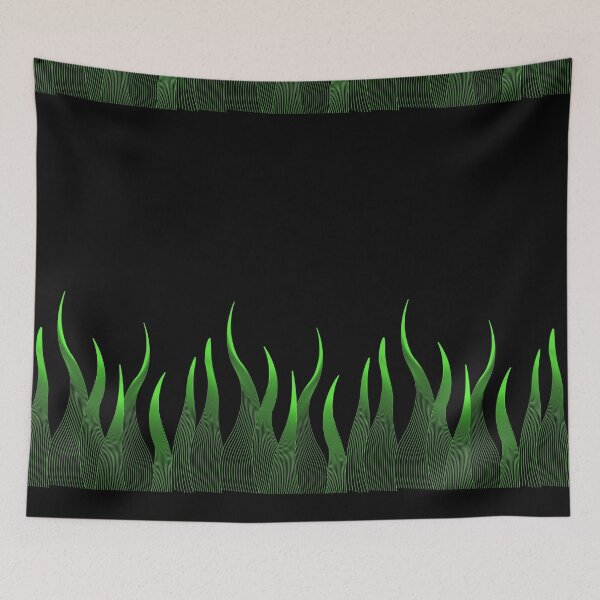 Item preview, pattern valance crest punk rock green grass fire flame designed and sold by Marcos Sevilla Martin.