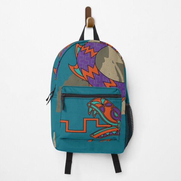 Item preview, Aztec Tribal snake dragon circle Purple orange and teal on top of a pyramid designed and sold by Jake Purcell.