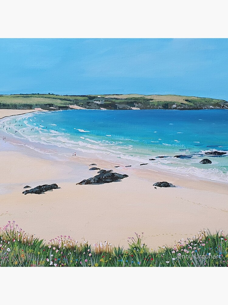 "Harlyn Bay , Cornwall, UK" Throw Pillow for Sale by JennyUrquhart