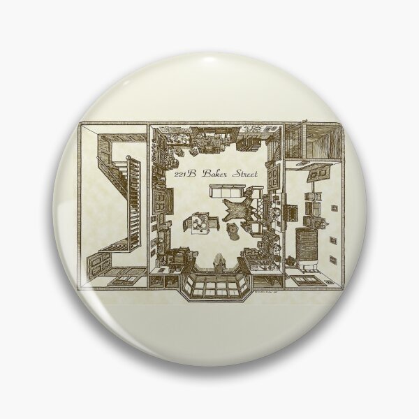 Item preview, Sherlock Holmes - 221B Baker Street Vintage Floorplan designed and sold by CrimeLab.