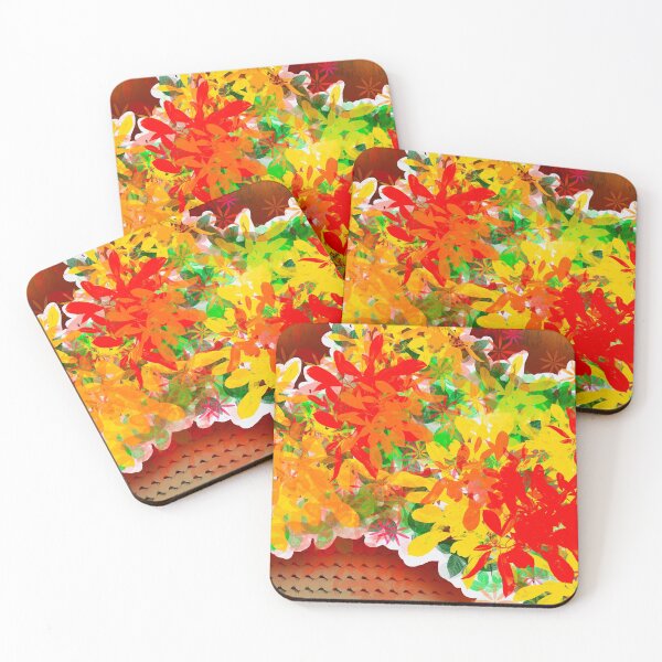 Item preview, Flower motif - yellow and red straw flowers designed and sold by Patricia Piotrak.