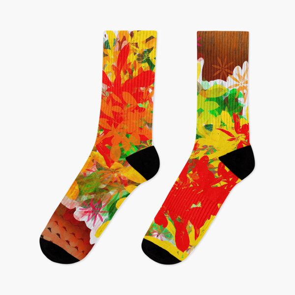 Item preview, Flower motif - yellow and red straw flowers designed and sold by Patricia Piotrak.