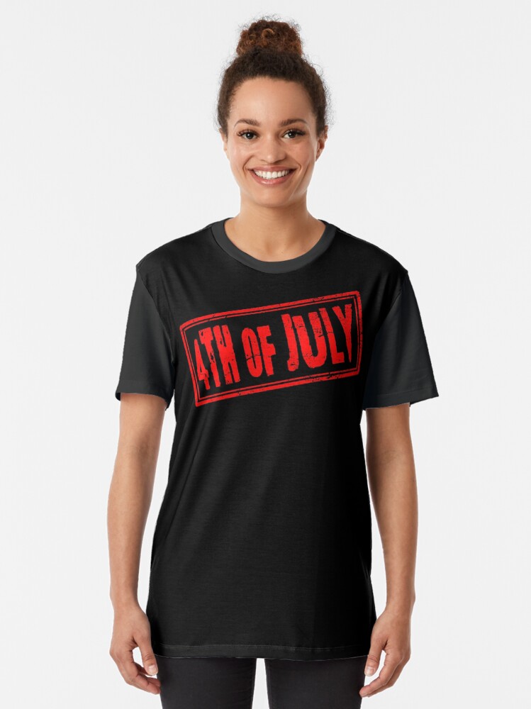 Alternate view of 4th of July (Vintage Retro Stamp • Independence Day) Graphic T-Shirt