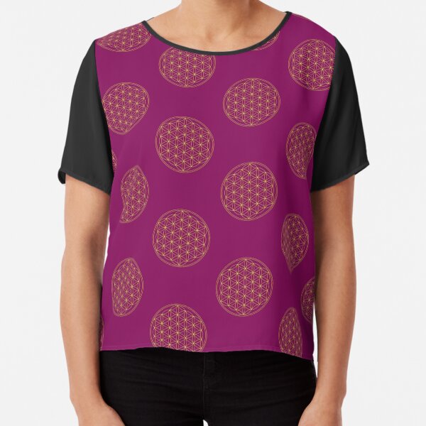Flower of life, Sacred Geometry, Gold, Healing and Energizing Chiffon Top
