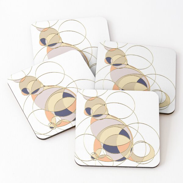 Item preview, Modern Gold Ring Geometric Abstract Cat - Multicoloured Light designed and sold by AbiBurtDesigns.