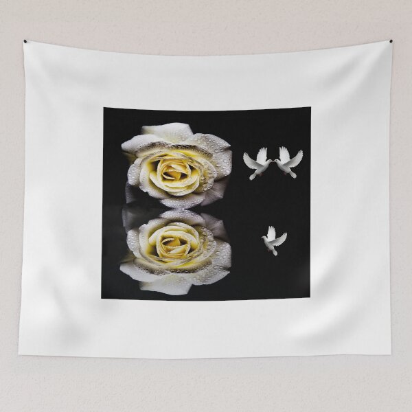 Item preview, Rose White, And Doves designed and sold by Sandra Cockayne.