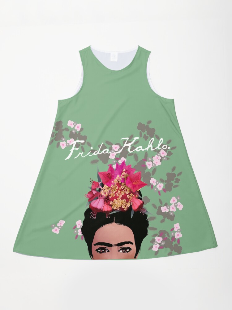 Frida Kahlo in green" A-Line Dress by kathy-lecocq | Redbubble