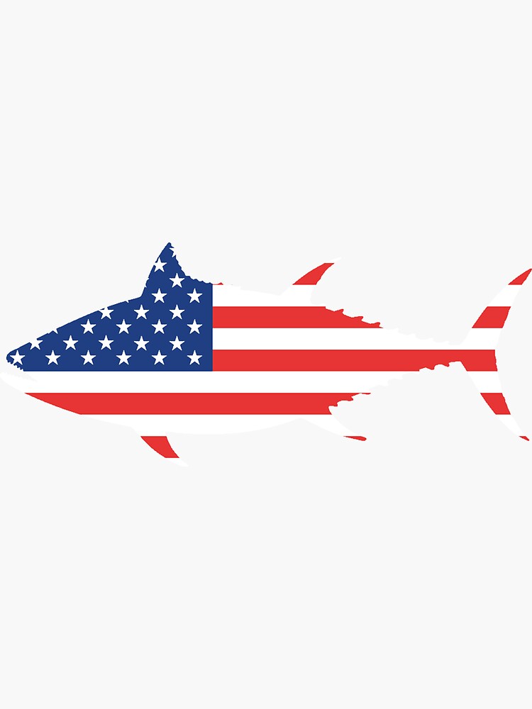 American Flag Tuna Fish Sticker for Sale by FishingGal