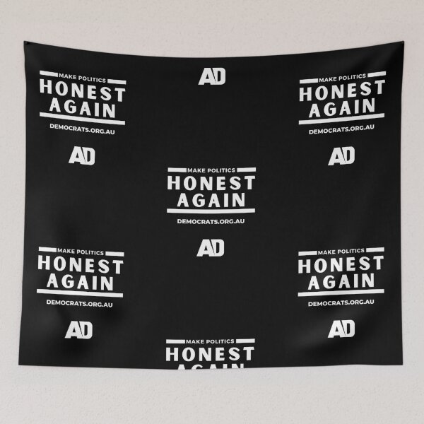 Item preview, AD Make Politics Honest Again Black and White designed and sold by Australian Democrats.