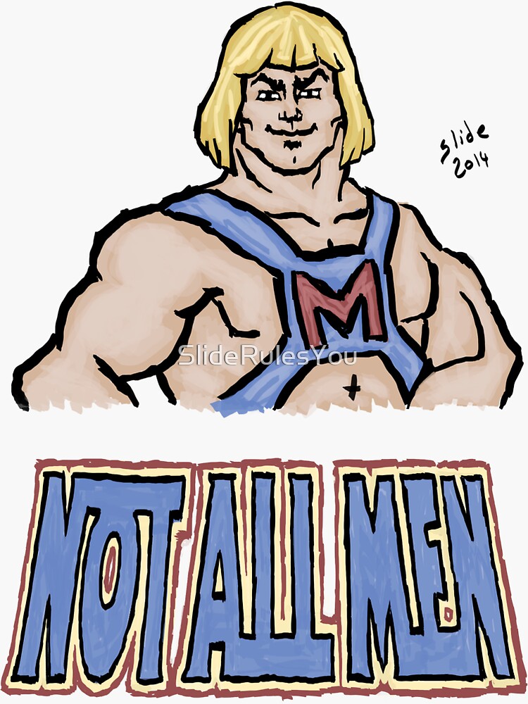 Thumbnail 3 of 3, Sticker, Not All Men, 2014 designed and sold by SlideRulesYou.