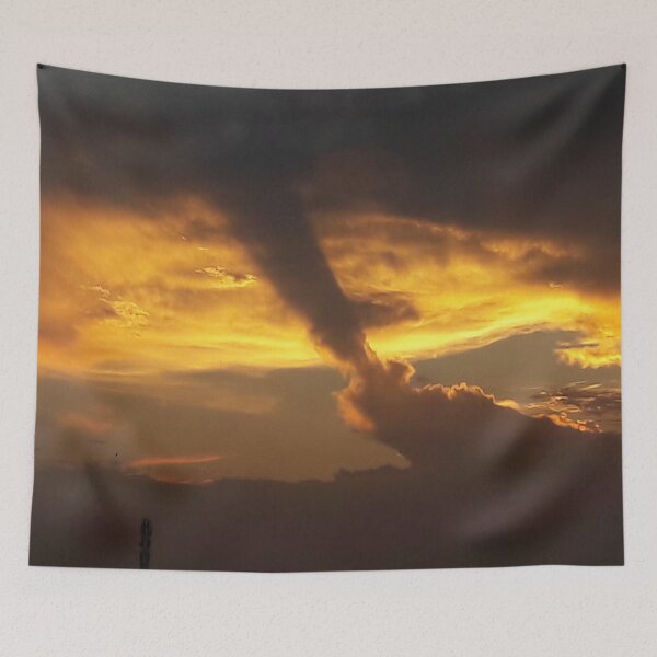 Item preview, Atomic sunset clouds nature print designed and sold by PrakritiPrints.