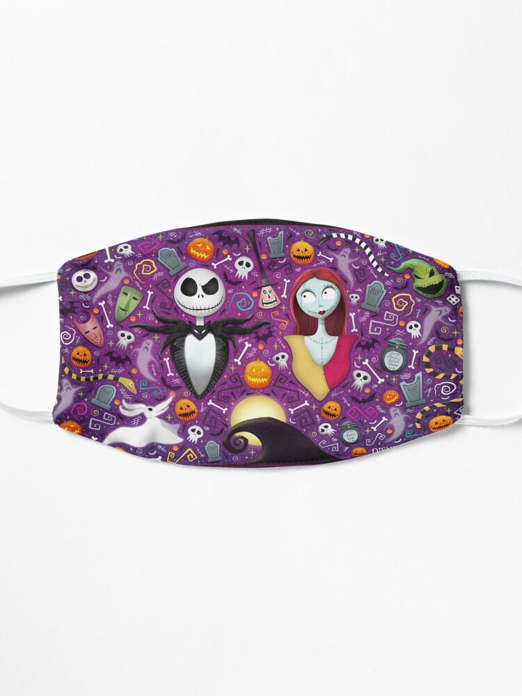 Alternate view of Halloween with Jack and Sally Mask