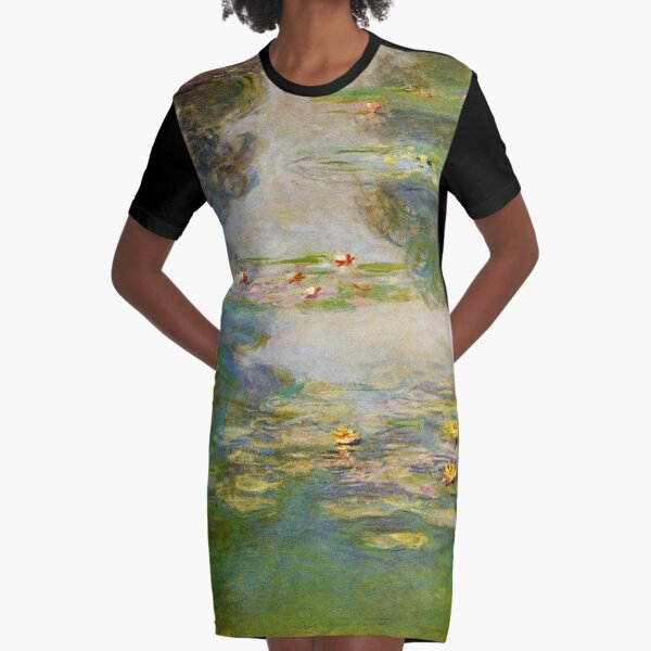 Claude Monet | Green Water Lilies - Les Nymphéas Verts Graphic T-Shirt Dress