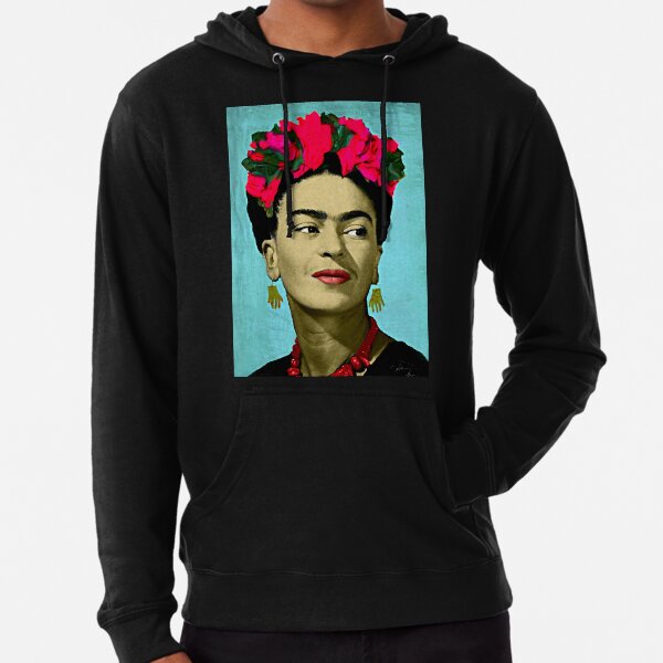 wear flower art Frida kahlo art flower gift for fans Lightweight Hoodie