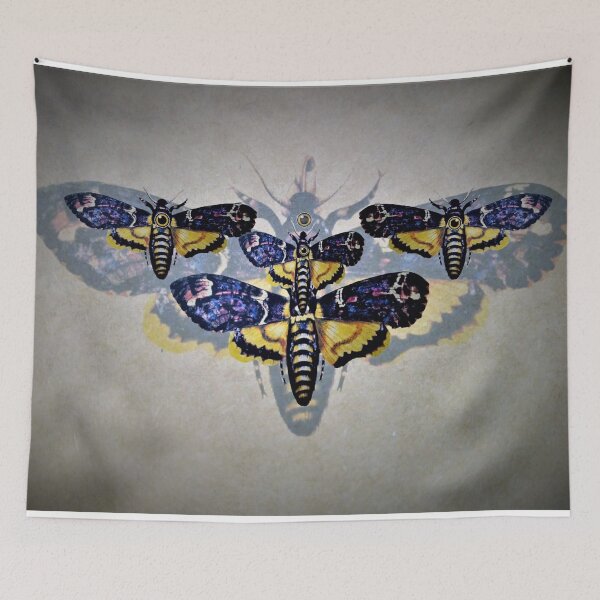 Item preview,  vintage deaths head hawk moth print mask designed  by mysticladyart  designed and sold by mystic lady vintage art and fashion designs.