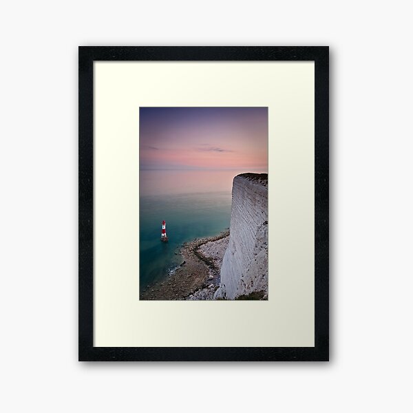 Beachy head lighthouse sunset Framed Art Print