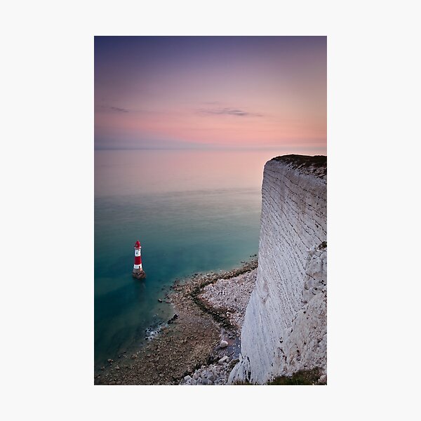 Beachy head lighthouse sunset Photographic Print