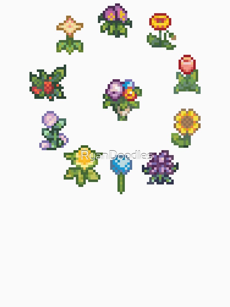 "Flower Circle Bouquet Pixelated Stardew Valley" Tshirt for Sale by RyanDoodles Redbubble