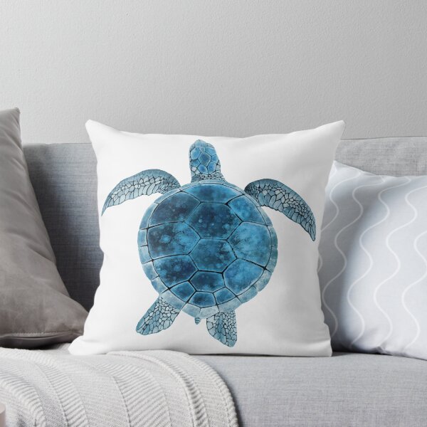 Item preview, Watercolor Sea Turtle - Turquoise Blue designed and sold by maryedenoa.