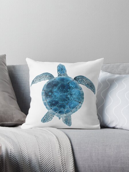 Item preview, Watercolor Sea Turtle - Turquoise Blue designed and sold by maryedenoa.