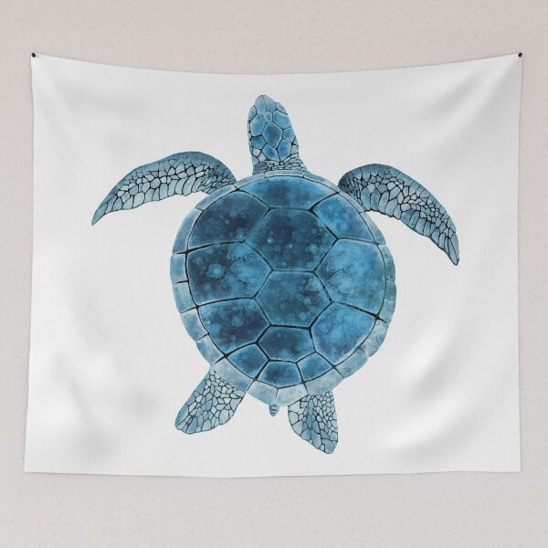 Item preview, Watercolor Sea Turtle - Turquoise Blue designed and sold by maryedenoa.