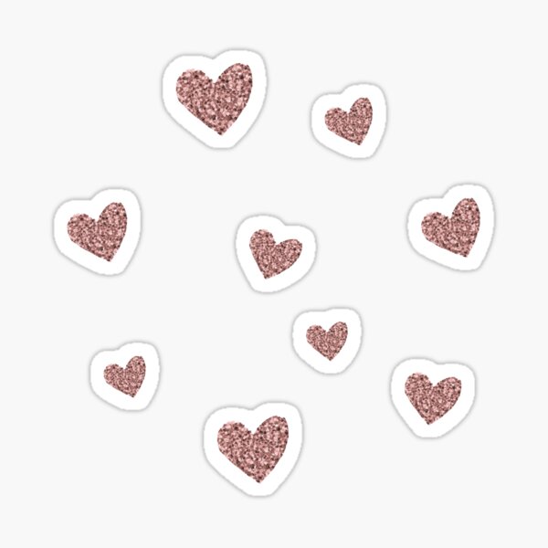 Item preview, Rose gold glitter hearts designed and sold by Wendy Oh.