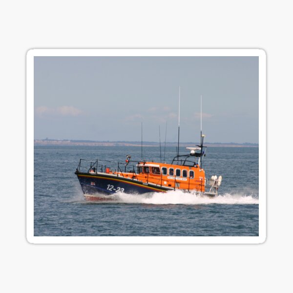 Artikel-Vorschau von  das Swanage Rettungsboot (2014) vor der Küste von Sandbanks Bournemouth. Rettungsboot der Mersey Class UK der Royal National Lifeboat Institution., designt und verkauft von Mike HobsoN.