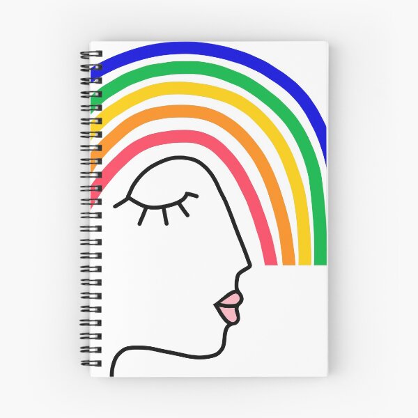 Item preview, Retro Rainbow Head portrait - Earthy #linedrawing designed and sold by Dominiquevari.
