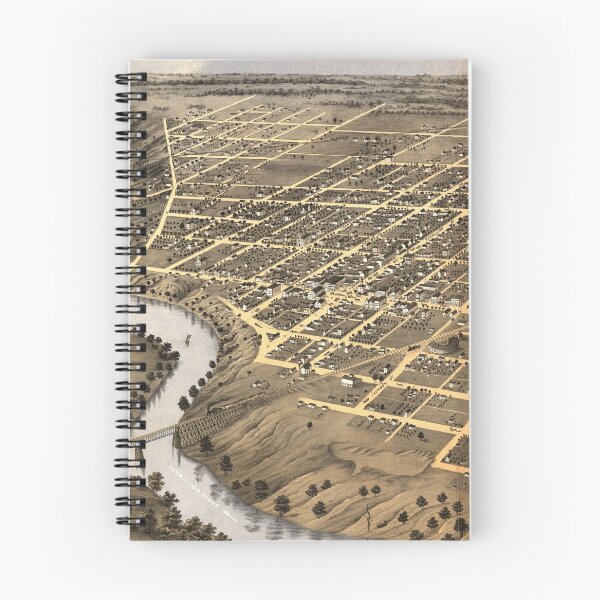 Item preview, Vintage Pictorial Map of Danville IL (1869) designed and sold by BravuraMedia.