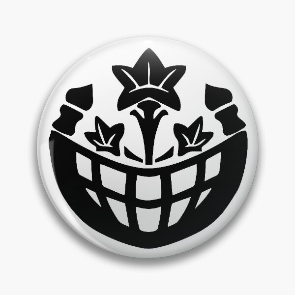 Item preview, Grin of Flower Symbol - Japanese Kamon Crest Black Version designed and sold by reyners.