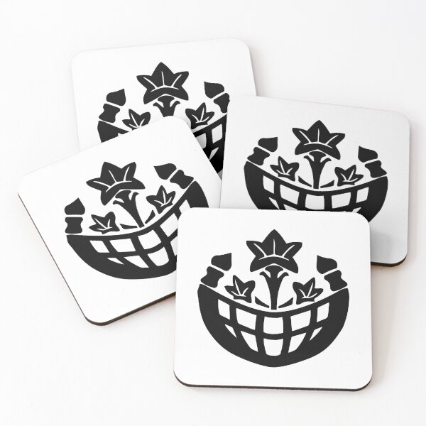 Item preview, Grin of Flower Symbol - Japanese Kamon Crest Black Version designed and sold by reyners.