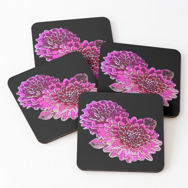 Item preview, Chrisanthemum purple on black designed and sold by LittleAngy.