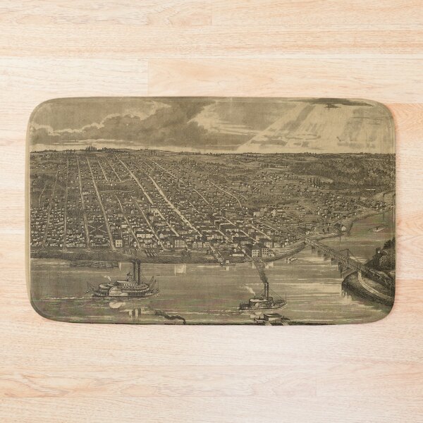 Item preview, Vintage Pictorial Map of Davenport IA (1875) designed and sold by BravuraMedia.