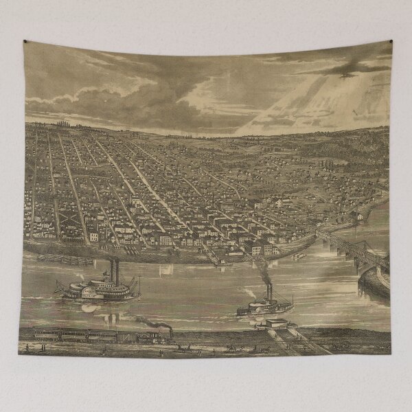 Item preview, Vintage Pictorial Map of Davenport IA (1875) designed and sold by BravuraMedia.