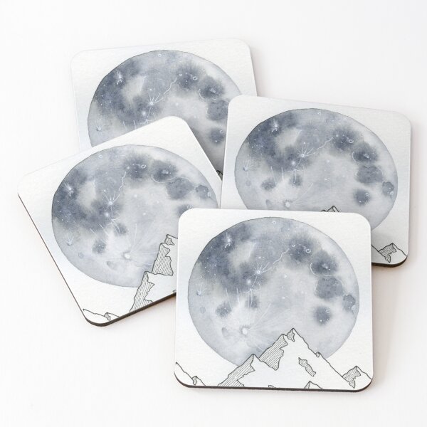 Item preview, Watercolor marker moon mountains designed and sold by sabine84.