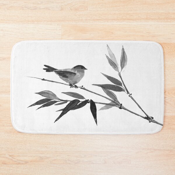 Item preview, Chinese ink painting - little bird on bamboo branch designed and sold by Kallandra.