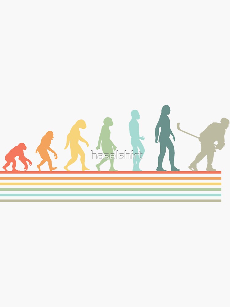 "Ice Hockey Evolution Retro Vintage Puck Sports" Sticker for Sale by