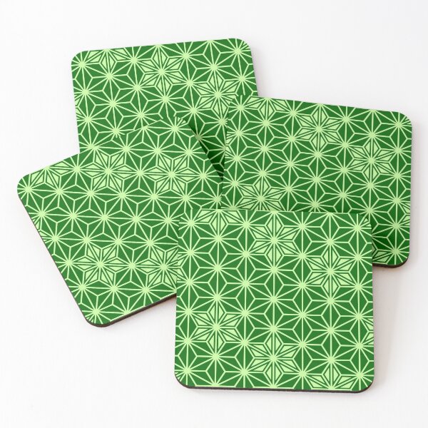 Item preview, Japanese Asanoha Pattern, Emerald and Lime Green designed and sold by Marymarice.