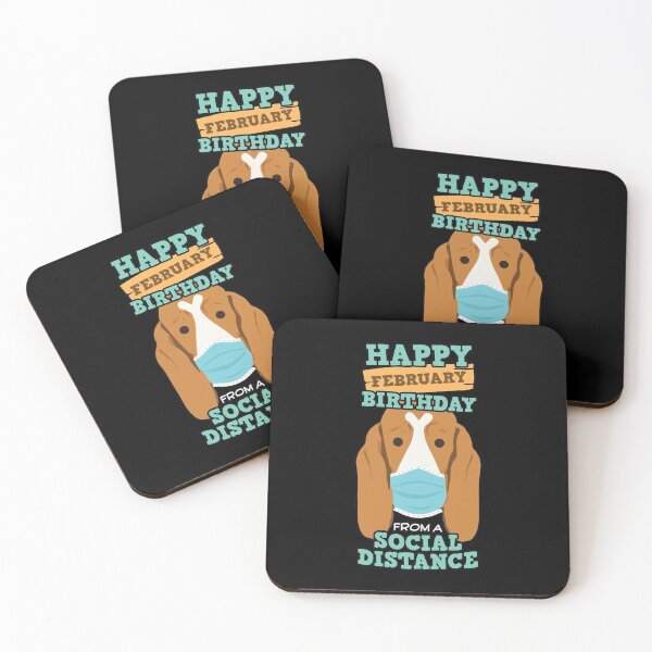 Item preview, Social Distancing Gift Happy February Birthday From A Basset Hound Social Distance designed and sold by Orange Pieces.