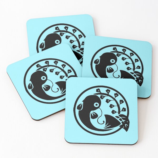 Item preview, Cat Fish in Circle  - Japanese Kamon Crest Black Version designed and sold by reyners.
