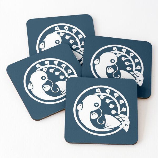 Item preview, Cat Fish in Circle  - Japanese Kamon Crest White Version designed and sold by reyners.