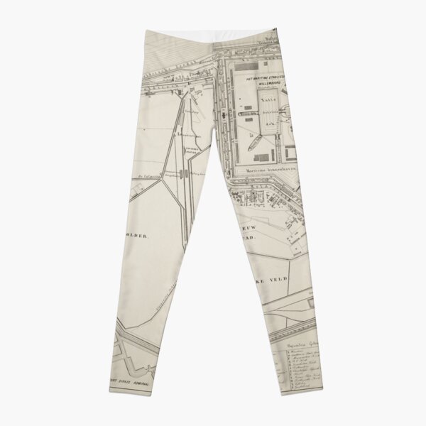 Vintage Den Helder Netherlands Map (1864) Leggings