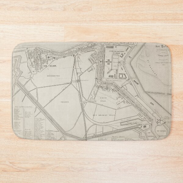 Item preview, Vintage Den Helder Netherlands Map (1864) designed and sold by BravuraMedia.