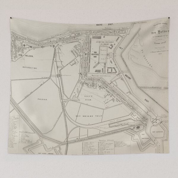 Item preview, Vintage Den Helder Netherlands Map (1864) designed and sold by BravuraMedia.